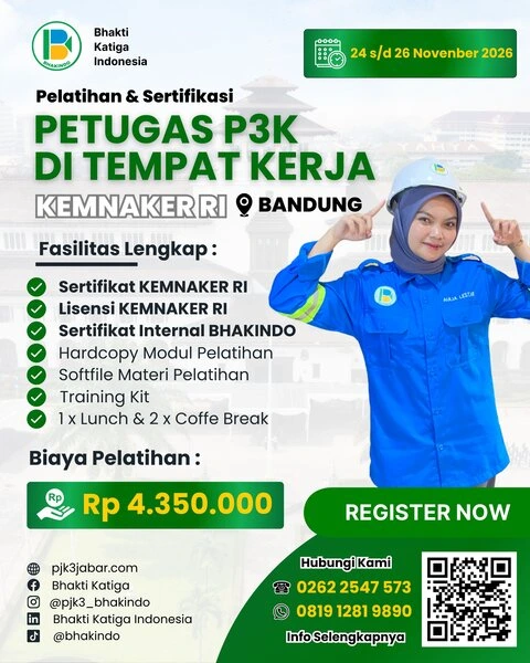 pelatihan petugas p3k sertifikasi kemnaker RI