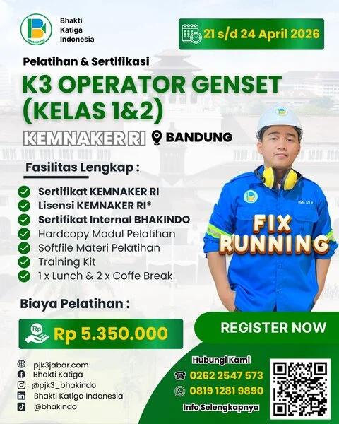 sertifikasi operator genset