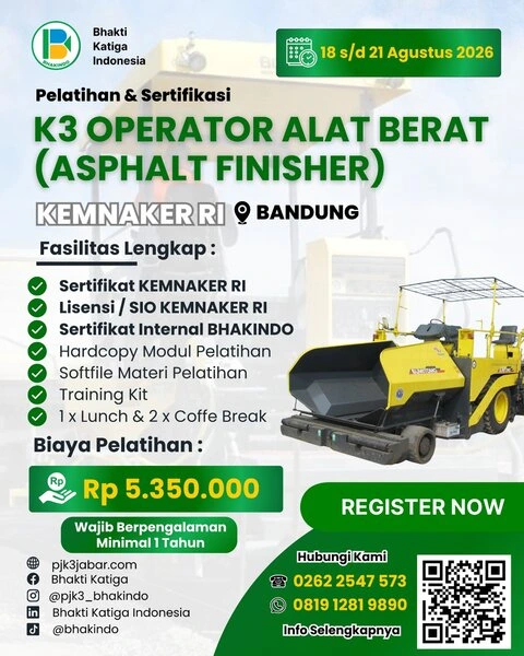 pelatihan operator aspalt finisher